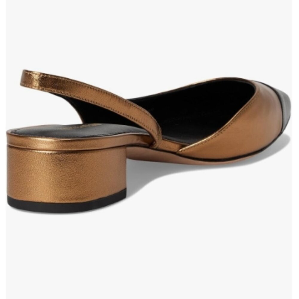 Veronica Beard Cecile Sling – Black/Dark Gold – Size 9 M (NWT) - Picture 4 of 7